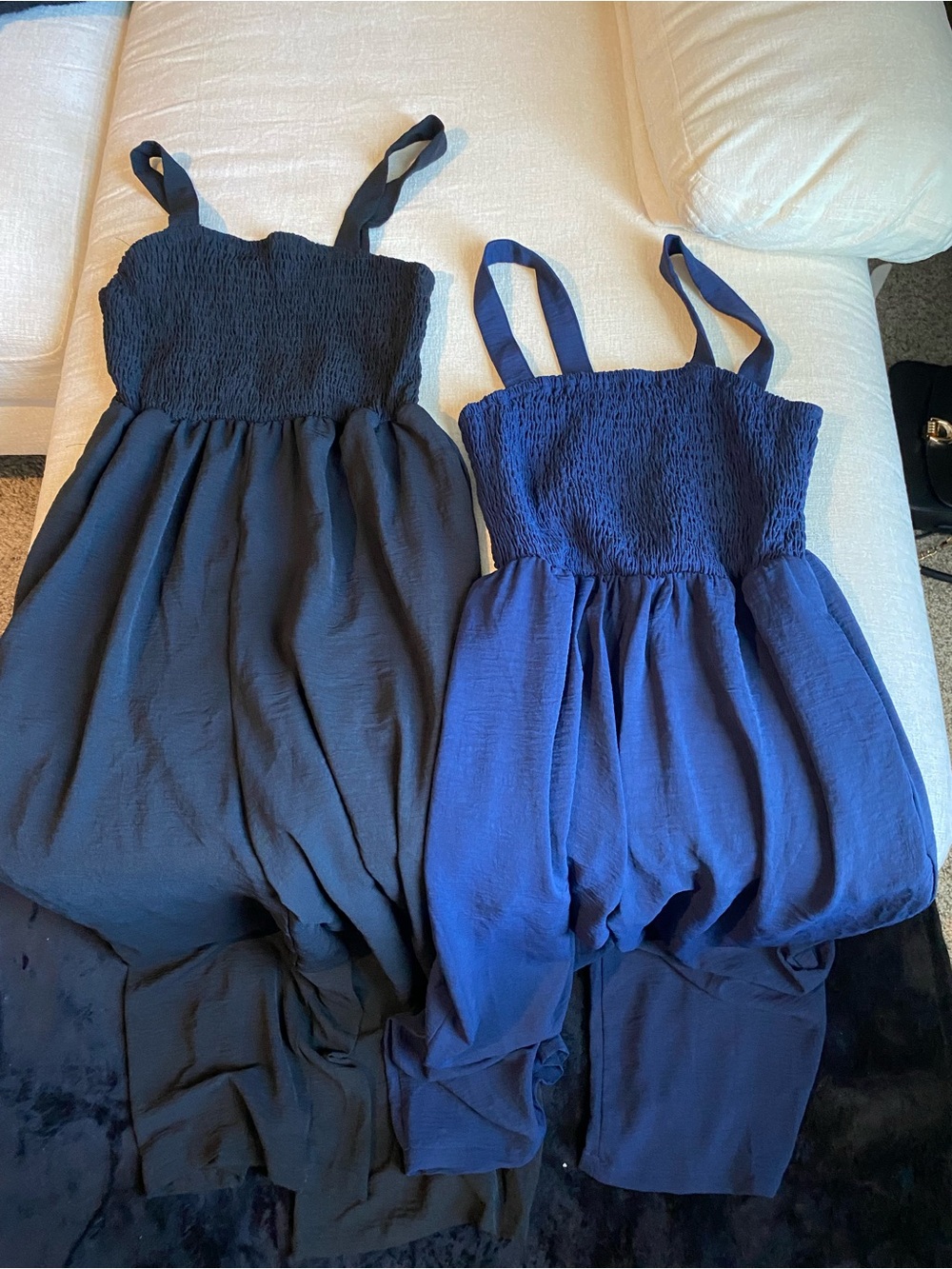 Flowy Smocked Strap Jumpsuit Romper - Bundle Navy & Black